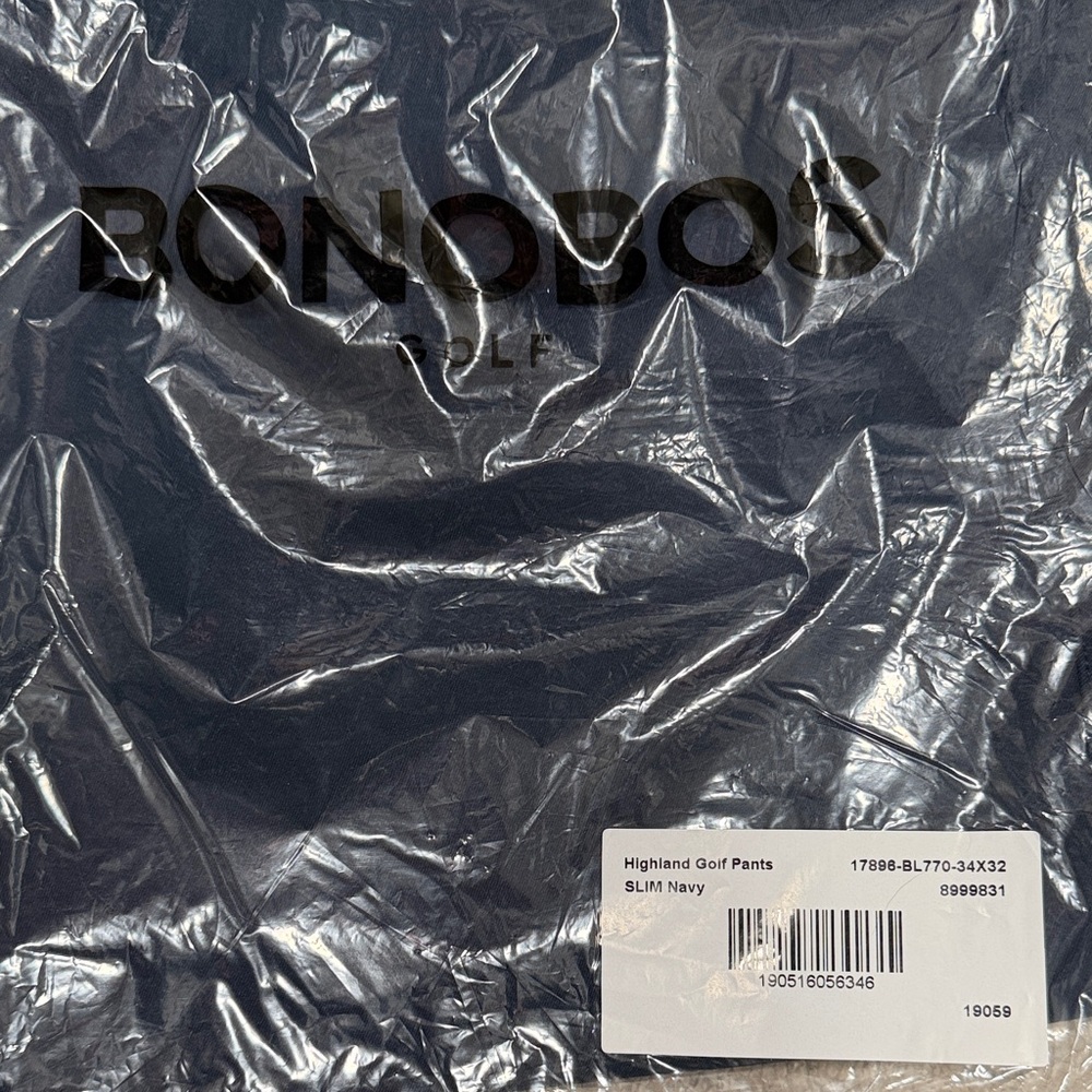 Brand New Bonobos Slim Navy Golf Pants Size 34 x 32